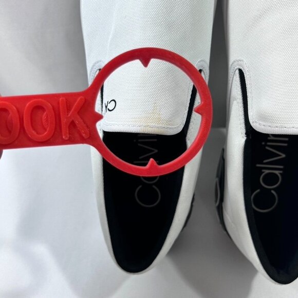 Calvin Klein Ryor Slip On Flat Sole Sneakers White US 11.5 M Casual - Picture 5 of 9